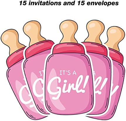 Ulazom To je djevojka za bebe za bebe za bebe Rod Otkrivanje poziva u obliku ulagača u obliku ulagača sa kovertama od 15 ružičastih