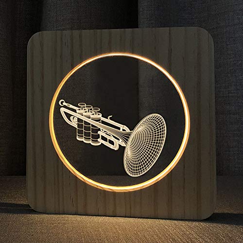 XDG truba 3d drvena lampa LED noćno svjetlo dekoracija kućne sobe kreativne Stolne lampe za poklon za djecu