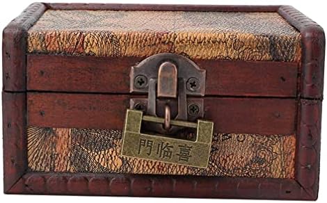 Zerodeko Dečija kutija Vintage Drvene kutije sa bravama Antikni mini nakit Poklon kutija Treasure Chessessake Cutices Conpreseder