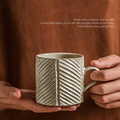 Šolice ručno izrađene grube keramičke posude za kafu retro prugasta špil mlijeka Lično latte čaša jednostavna krila popodneva čaj