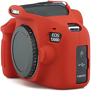 CEARI silikonska futrola za zaštitnu školjku za cijelo tijelo koža za digitalne kamere Canon EOS 1300D 1500d Rebel T6 T7-Crvena