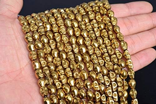 8mm Zlatni hematit Lobanja razreda AAA prirodni dragi kamen labave perle 15.5, perle, izrada nakita, DIY Crafting, umjetnost & amp