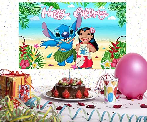 Ljetna Havajska Aloha pozadina za potrepštine za rođendanske zabave 5x3ft Lilo i Stitch Fotografije pozadine Stitch Theme Baby Shower