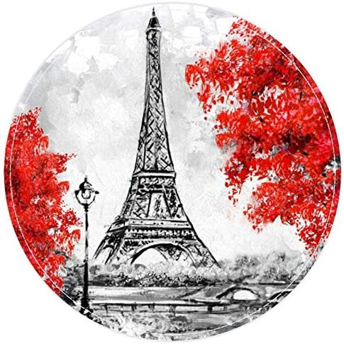Heoeh Francuska Eiffelov toranj i crvena stabla Ulje slikari Pariz, non klizni vratat 15.7 Rudarske tepihe tepiha tepiha za djecu
