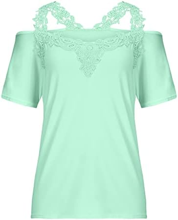Lady bluza Ljeto jesen s kratkim rukavima odjeća modni V izrez čipkani lounge skromna majica za patchwork bluza za dame ga ga