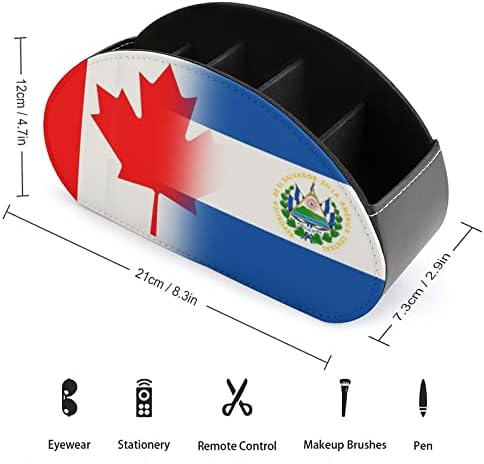 Kanada El Salvador Flag Držači za daljinsko upravljanje PU kožnom Caddy Storage Organizator kutije sa 5 odjeljka za kućne uredske