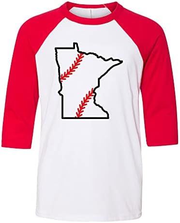 Baseball u obliku države Minnesota Kids Three četvrtine baseball majica za majicu