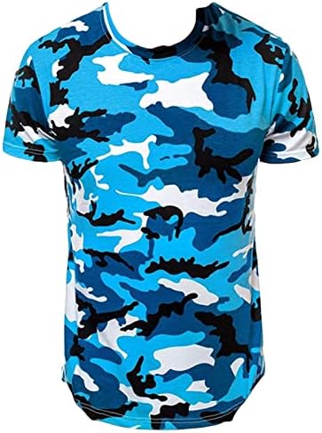 Maiyifu-GJ Muška Casual Sportska majica Boja okrugla vrat Camuflage kratki rukav Redovni mišići Slim Fit Tees