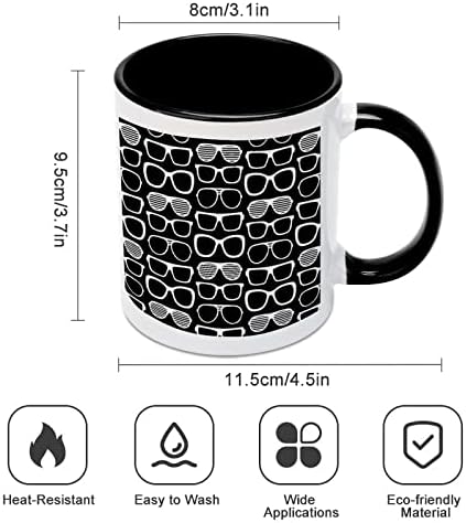 Sunčana naočala Keramička krila kreativna crna unutar šalice kafe izdržljive ručke krigle jedinstveni pokloni