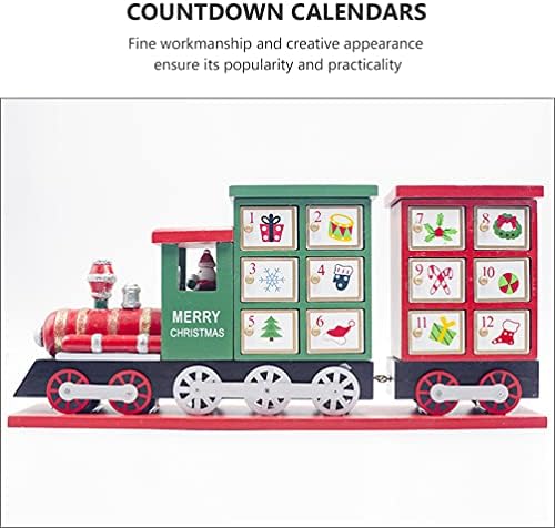 NUOBESTY Chrismas pokloni odbrojavanje do Božića drveni Advent Kalendar Božić Advent Kalendar voz ukrasni Ornament Božić Desktop ukrase