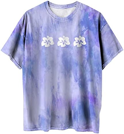 Teen Girls Top kratkih rukava pamučna grafika Victorian Tie Dye Lounge Loose FIT bluza Majica Žene KY