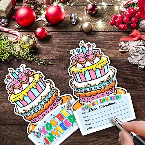 Hafhue 15 kom rođendanskih kolača u obliku pune kartice sa kovertama, smiješni rođendani pozivnici za dječake Djevojke dječje djece