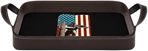 Lineman američke zastave kože ukrasna ladica personalizirana organizator skladištenja u ladici s ručkama za kućni hotel