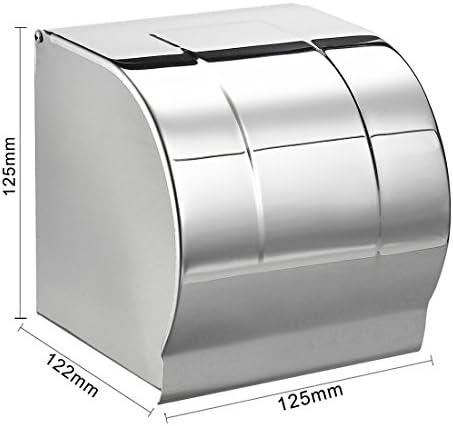 Aexit 125mmx122mmx125mm 202 Početna Hardver Nehrđajući čelik WC držač papira W Poklopac Srebrni ton Model: 68as28QO300