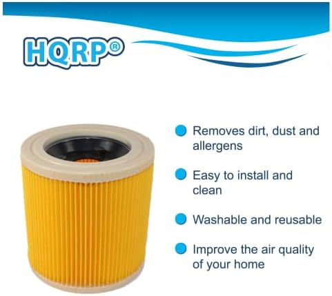 HQRP Carridge filter za Karcher SE 4000 serije SE 4001 / SE 4001 Plus / SE 4002 / SE4002 / SE4001 + Cleaner za čišćenje tepiha, 64145520