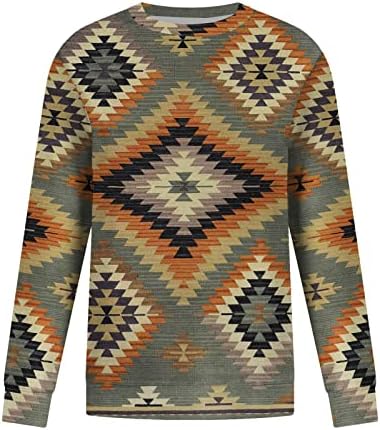 Ženska pauza za zapadni Aztec preveliki modni geometrijski grafički pulover Duks dugih rukava Vintage majice