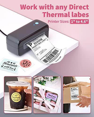 Phomemo 2 paketa B246d štampač naljepnica za otpremu, termalni štampač za otpremu paketa, 4x6 štampač naljepnica radi sa mobilnim