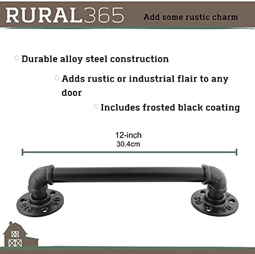 Rural365 Drška cijevi, 12in 1PK - industrijska šipka za hardversku cijev za industrijsku baru, crne rustične ručke na otvorenom