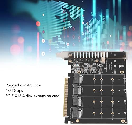 M.2 NVME SSD za PCIe X16 adapter, PCB materijal DC Power Chip stabilan rad PCIe X16 Expansion kartica sa vijcima za računare