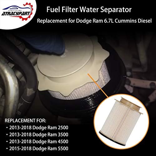 6,7 l Cummins Filter Filter Separator vode Separator za vodu | Zamjena za 2013-2018 Dodge Ram 2500 3500 4500 5500 6.7L Cummins Turbo