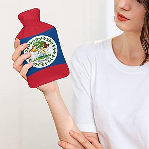 Zastava Belize štampane flaše za toplu vodu sa mekanim plišanim poklopcem ruka topla gumena vrećica za ubrizgavanje vode 1000ML