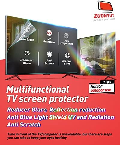 ZUONYUT Anti Glare TV Zaštita ekrana za 50 inča, Filter plavog svjetla, LCD TV štit od odsjaja, Anti UV Film, reduktor refleksije