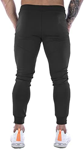 Mansdour muške teretane vježbanje trčanje atletski joggers slim fit sportske hlače sa džepovima sa patentnim zatvaračem