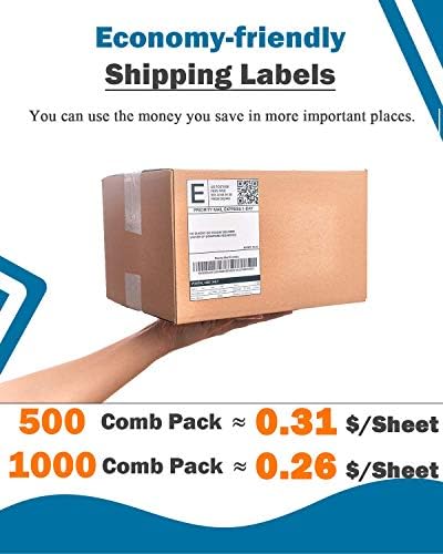 Štampač termalnih etiketa sa plavim nalepnicama 500kom - 150mm/s 4x6 štampač nalepnica za otpremu paketa, kompatibilan sa Etsy, Shopify,