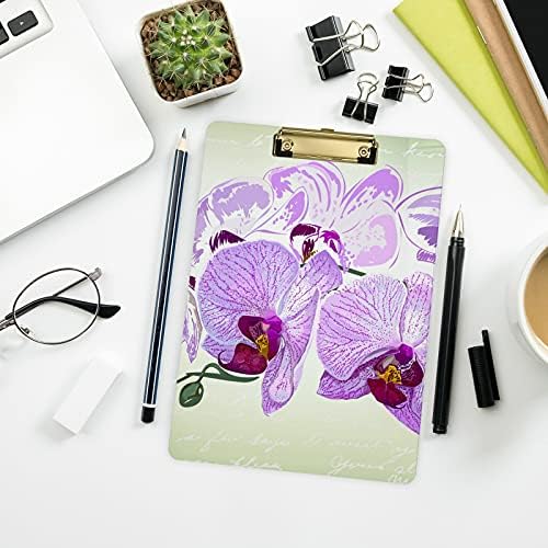 Flower Orchid Plastic Clipboard 9 x12. 5akrilne klipne ploče sa klipom niskog profila A4 Letter Size ploča za teške uslove rada za