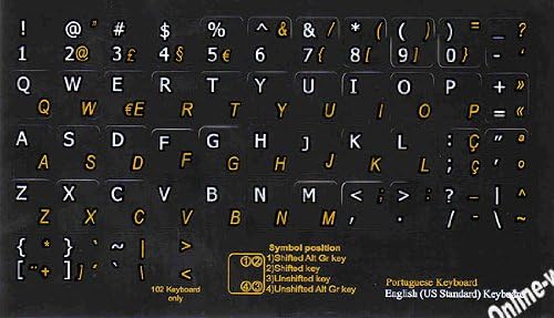 Online-Dobrodošli Portugalsko - engleski tradicionalni Keyboard Label Black BACKGROUBD netransparentni za računare laptop računari