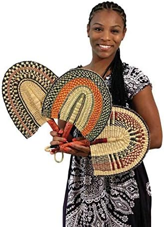 Inspirirani ventilator: Burkina Faso Hand Wooden | Burkina Faso afrički ručni ventilator tkani 16 dugački za žene i muškarce | Naslovnica | Ventilator: Burkina Faso Hand Wovenper Afrika dizajni