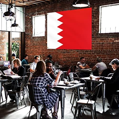 Banner Buzz čini ga vidljivom Bahrein zastavom Pletene tkanine 90 GSM - Lagane, svijetle i živopisne boje, mesingani grommeti koriste