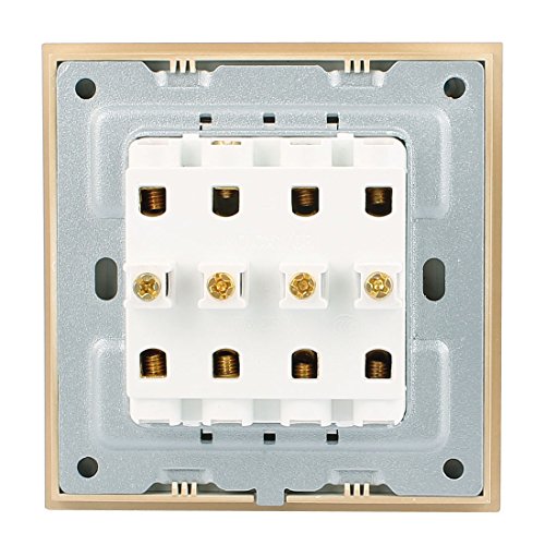 Zidni prekidači AEXIT AC 250V 10A 4 banda 2 nalaz / isključivanje Pritisnite tipku Plastični kućište zida Switch Clowing Gold