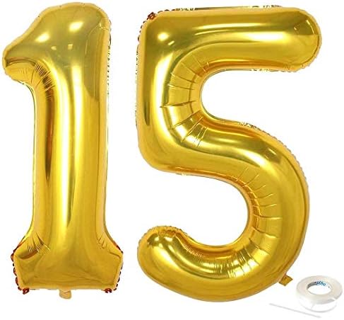 40-inčni Jumbo Gold Foil Mylar BALLONI ZA BOY GIRL 15. rođendanski ukrasi 15 godina Obiteljska zabava isporučuje foto pucanje rekvizita