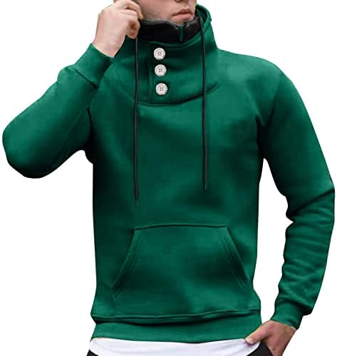ZDDO MENS zimska modna turtlenack gumba za pulover Multi sloj visoki ovratnik dres dukserice atletski sportski pulover