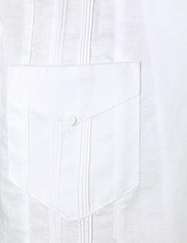 Vatpave Muške posteljine kubanska guayabera majica casual gumb niz ljetne majice kratkih rukava