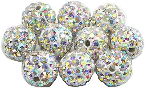 Facaimao 25kom 10mm vještački dijamant glinene perle Pave Disco Lopta glinene perle miješane boje polimerna glina okrugli vještački