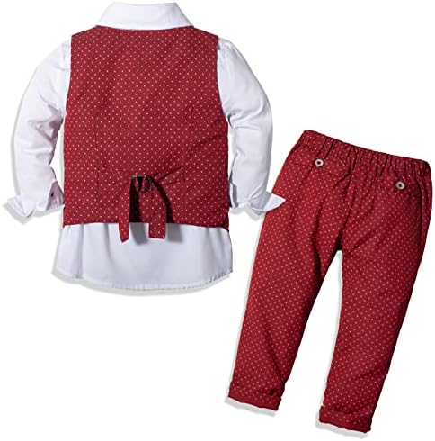 Sadkes Kids Formalni odijelo Dječaci Setovi odjeće 4pcs Košulje + prsluk + hlače + luk kravate dječji tuxedos odijelo 2-7 godina