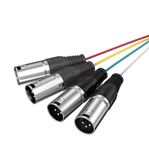 4-kanalna XLR zmija, Pomoćni 6ft XLR muški na ženski Audio kabl sa kodiranim bojama, mikrofonski kabl