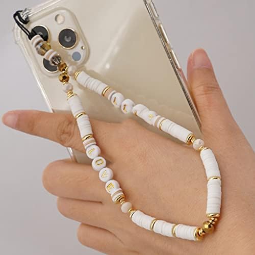 LEPSJGC geometrijska slova 6mm meka Keramika Telefon Lanyard ostakljena eye perle Anti-gubitak mobilni telefon lanac ženski
