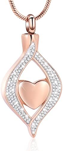 Vccwyqk kremacija urne ogrlica za pepeo za žene - oko mog srca - nehrđajući čelik čuva nakit urnu ogrlicu za žene muškarci