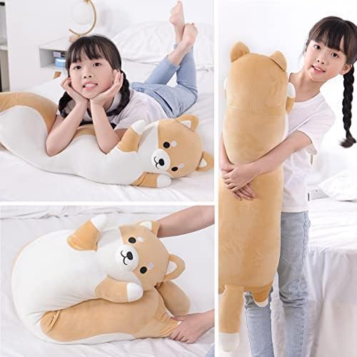 XFHouse 35.4 slatka gigant dugo Shiba Inu plišani meko grli tijelo jastuk, veliki Kawaii Anime Corgi punjene životinje igračka pas