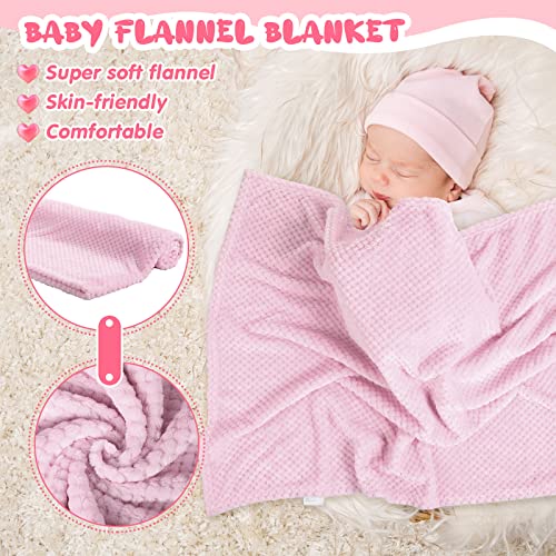 4 komada Poklon set za bebe uključuje ružičastu mekanu bebu bobe Memory Book Lovey Bunny Security Blaket pletene čizme za bebe tuširanje