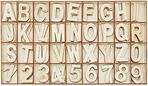Nedovršena drvena slova i brojevi, ladica za skladištenje, Abeceda od 2 inča
