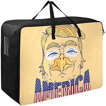 N / A ugaone torba za pohranu velikog kapaciteta - smiješan Trump Bog Bless America Quilt Odjeća Organizator ukras Kontejnerski patent