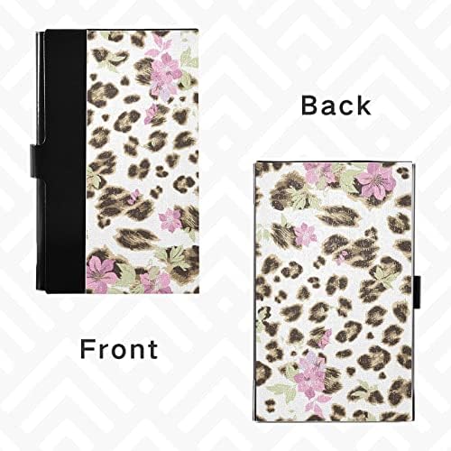 Sletend Leopard Print držač vizitkarte PU koža & amp; futrola za kartice od nerđajućeg čelika,vitka torbica za vizitkarte lična torbica