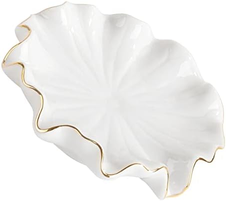 Doitool Ceramic Lotus listov sapun od dekorativnih ladica Trum za jelo Keramički nakit Keramička posuda za ispraznosti za tuširanje nakita za posudu Keramika kade Bijela tuš nosača za komoda