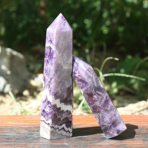 Hongjintian 2pcs Prirodni kristali Rock Reiki Izlečenje iz snova Amethyst bodovi 5.11Inch do 7.67Inches