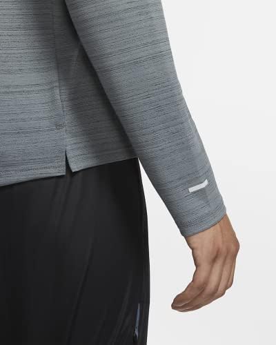 Nike Dri-Fit Miler muški dugi rukav koji trče na dugim rukavima - siva majica za trčanje