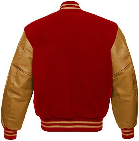 Jakna od jakne od anketa od jakne sa školskom jaknom školske jakne College jakna za bejzbol jakna camel smeđi kožni rukavi